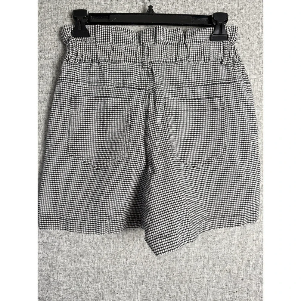 Anthropologie Amadi Black Gingham Shorts High Waist Paper Bag USA XS Cottagecore